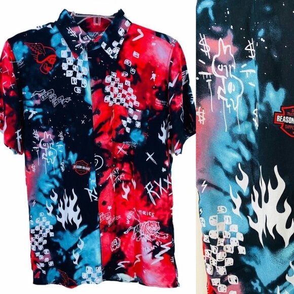 NEW 90's Y2K Short Sleeve Button Down Shirt - Picture 1 of 11